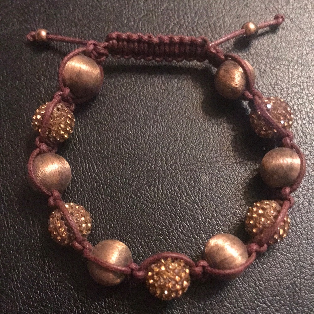 Milor Italy 925 sterling & chocolate rhinestone bracelet